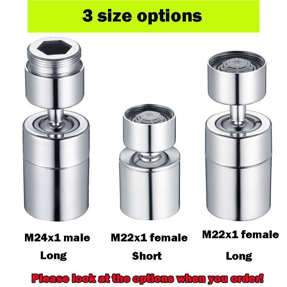 360 Degree Swivel Sink Faucet Aerator 304 Stainless Steel Big Angle Water Saving Dual Function Faucet Aerator Accessory