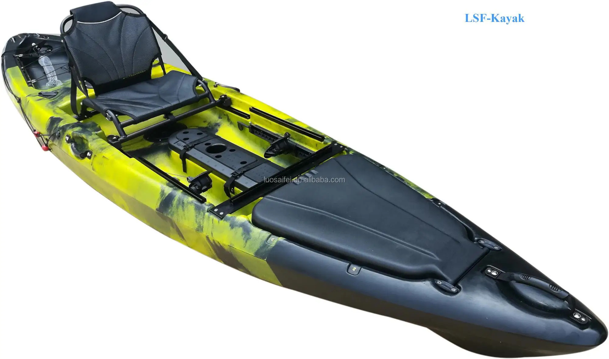 1 Person Sea Fishing Kayak With Durable Plastic Hull Sit-On-Top Design Eco-Friendly & Lightweight
