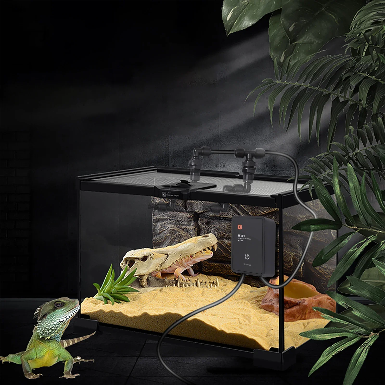 Imagem -02 - Inteligente Reptile Fogger Terrários Umidificador Timer Eletrônico Névoa Automática Rainforest Spray System Kit Controle Sprinkler