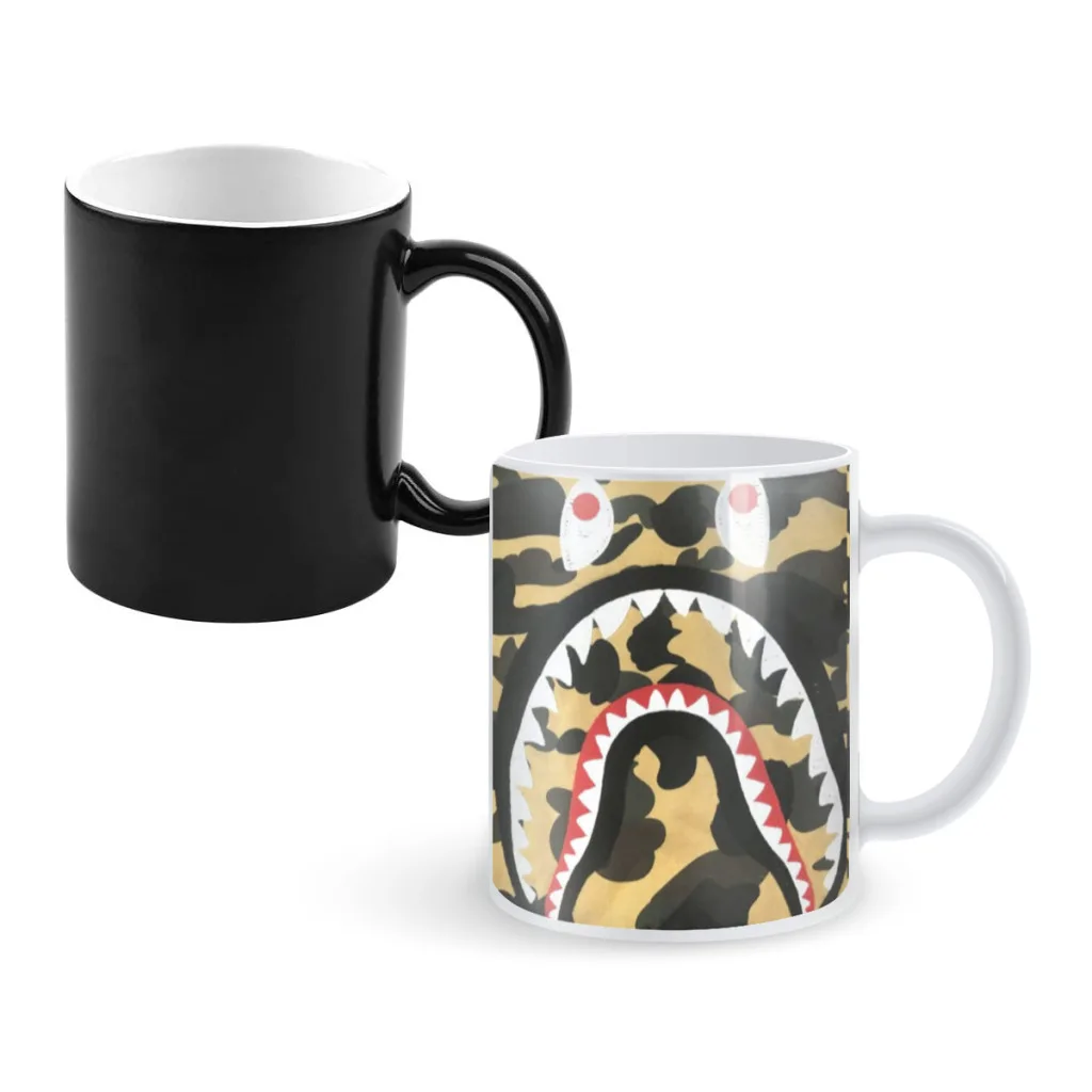 Camo-Camouflage-Charm-Pattern-creative Ceramic Coffee Mugs Heat Color Changing Milk Tea Cup Colorcup For Birthday Gifts