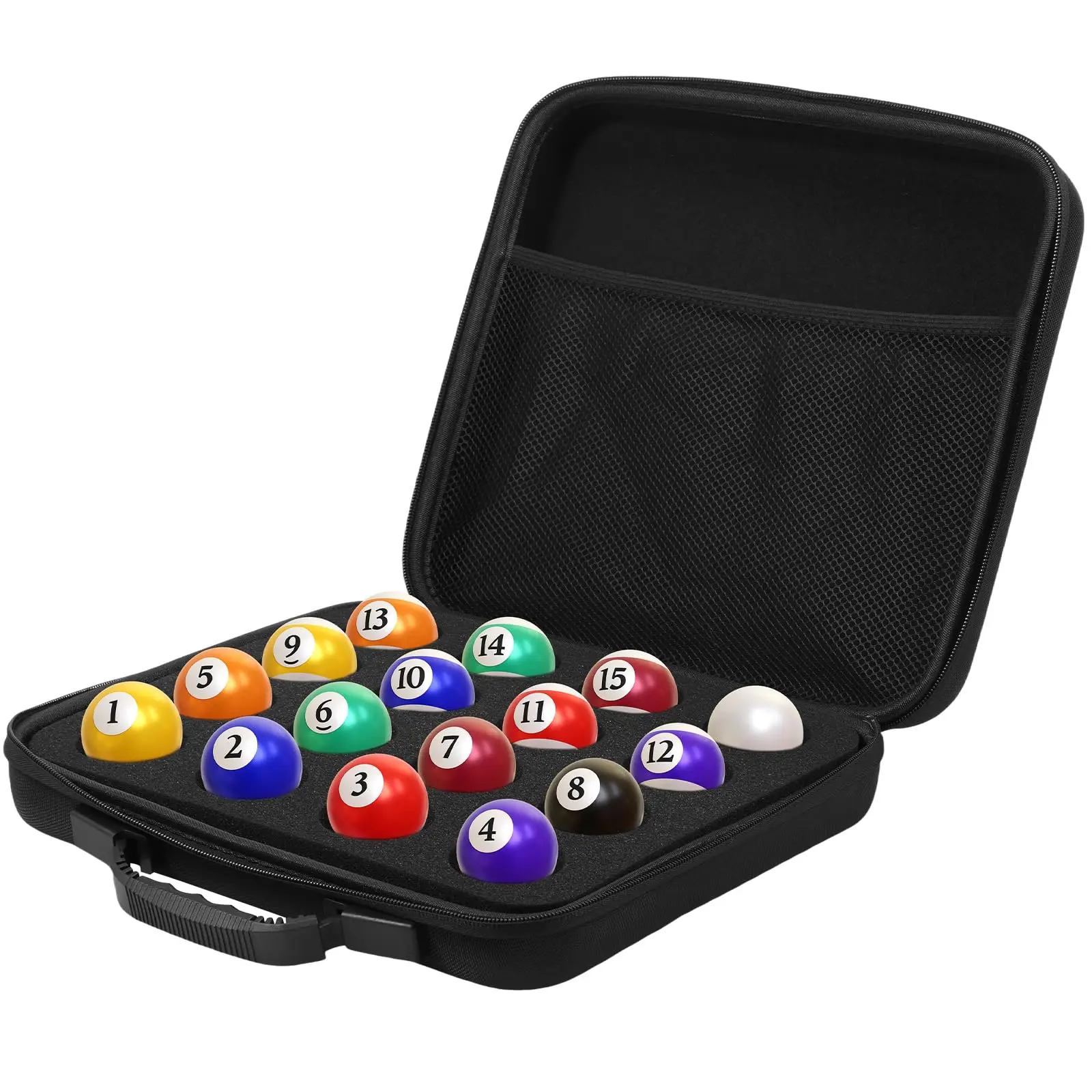 High-capacity Heavy Duty Shock Absorption EVA Case Waterproof Dustproof Protective Holder for Billiard Balls Black