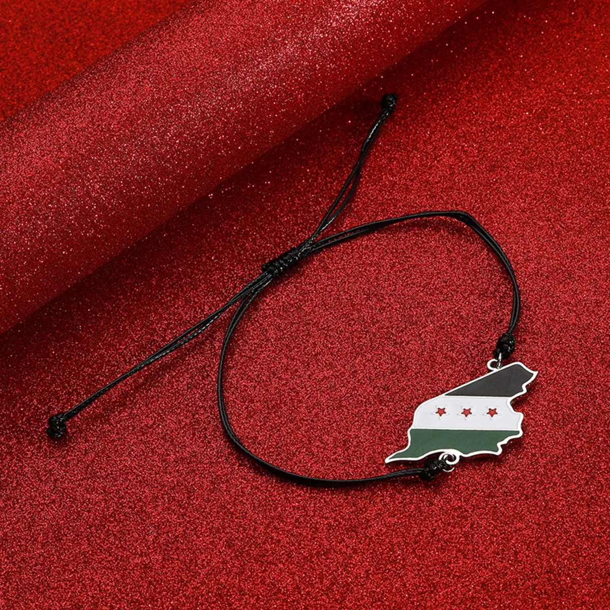 Syria Map Flag Charms Bracelet Syrians Rope Chain Jewelry view 2