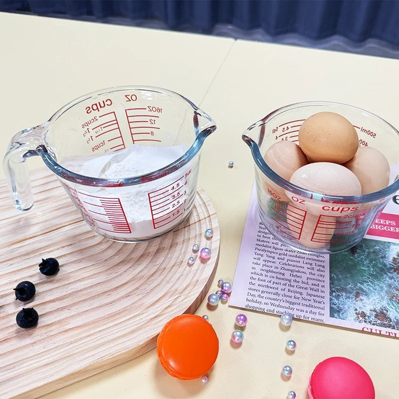 

Large Capacity Glass Measuring Cup with Handle And Scale for Kitchen Egg Beating Microwave Oven Safe Baking Essential