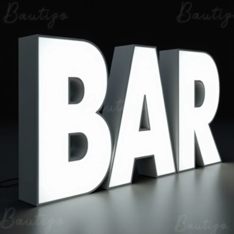 Custom Made 3D LED Light Up Sign Metal Letters For Storefront Business Outdoor Waterproof Illuminated Advertising Signag