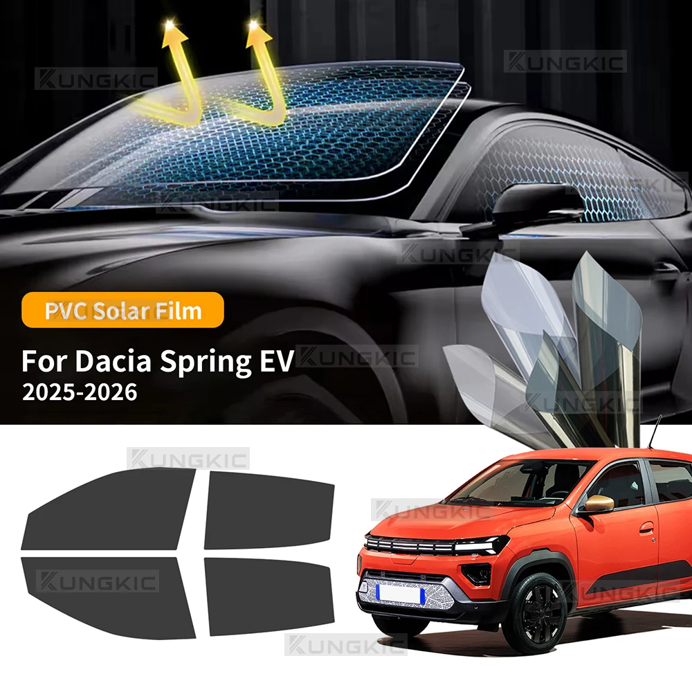 

Для Dacia Spring EV 2025 2026, комплект предварительно вырезанной тонировочной пленки для окон автомобиля, тонированная пленка от солнечной энергии, защита от тепла и ультрафиолета, простая установка