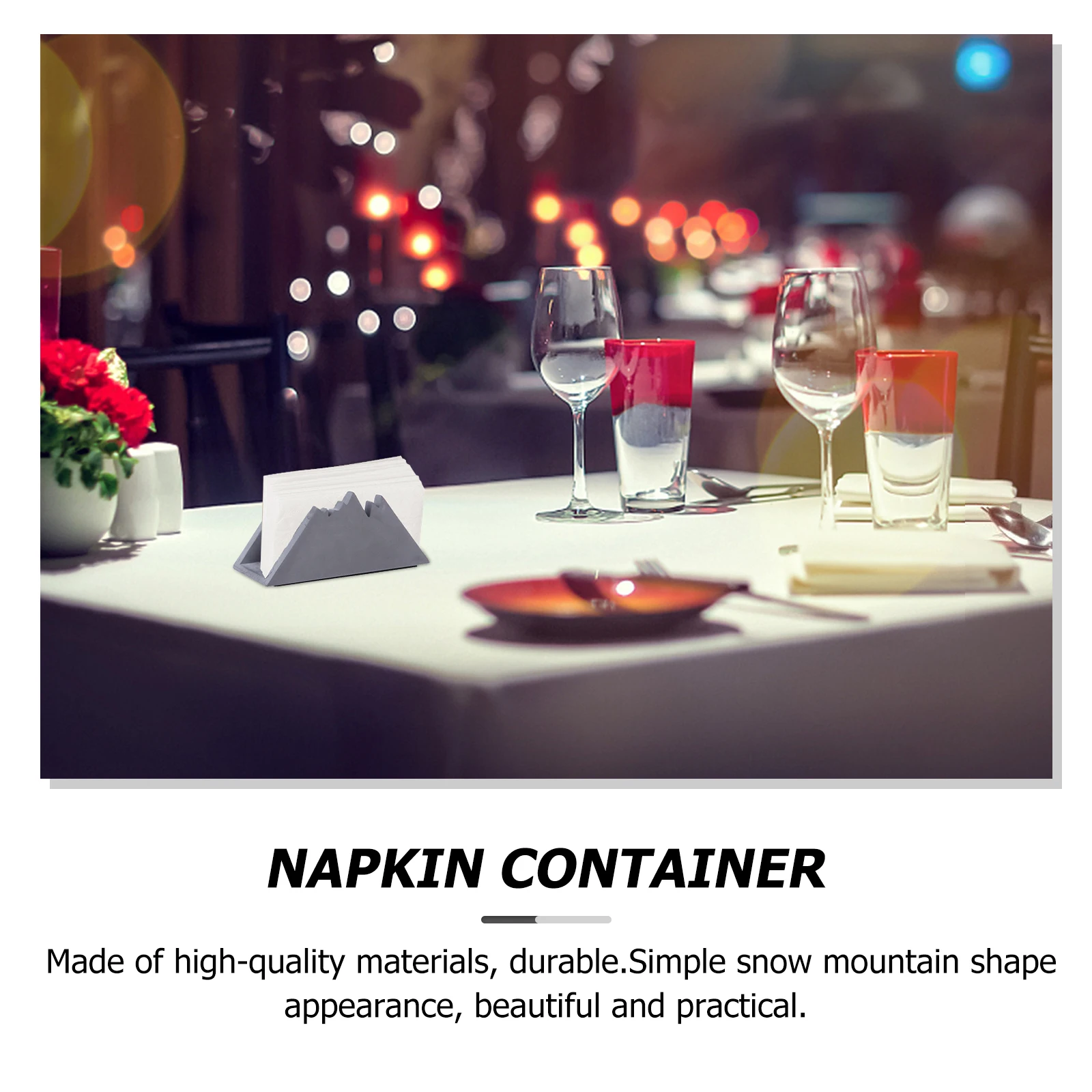 

Napkin Holder Storage Tissue Dispenser Stand Rustic Decor Snow Mountain Kitchen Paper Towel