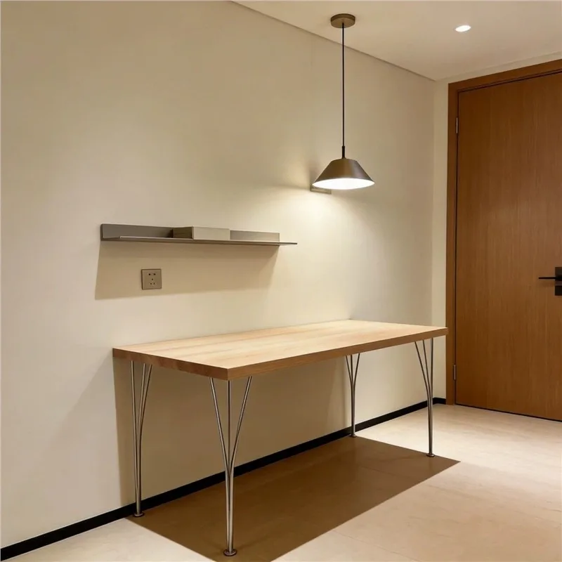 Medieval Bauhaus solid wood desk, household small apartment computer desk, simple office Nordic workbench long table