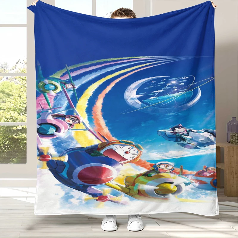 

Dream Doraemon Cartoon Flannel Blanket,Ultra Soft Warm Plush Throw for Home Bedroom Bed Sofa Cover Office picnic gift kids