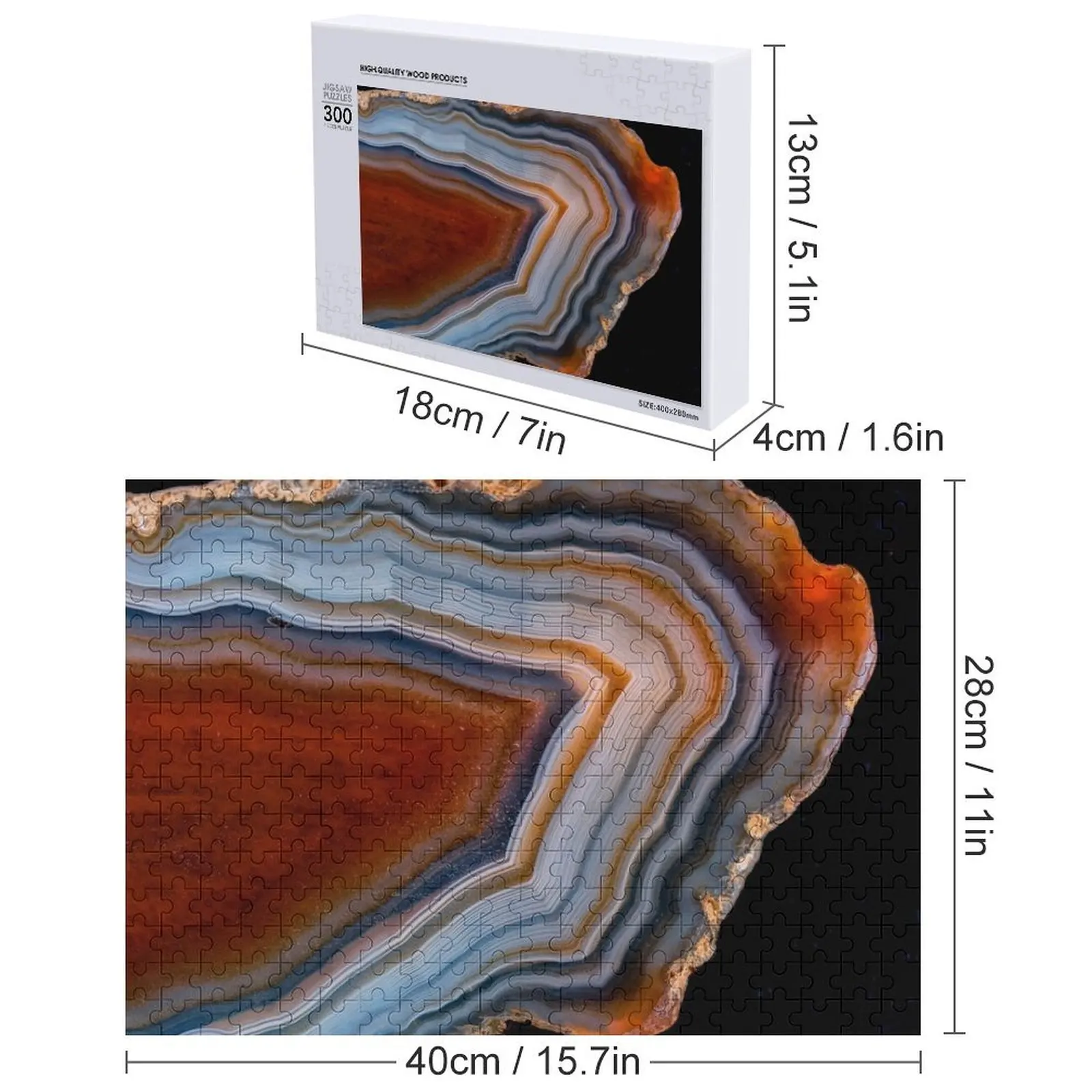 Layered agate geode 3163 Jigsaw Puzzle Wood Photo Personalized Wooden Animal Adult Wooden Puzzle