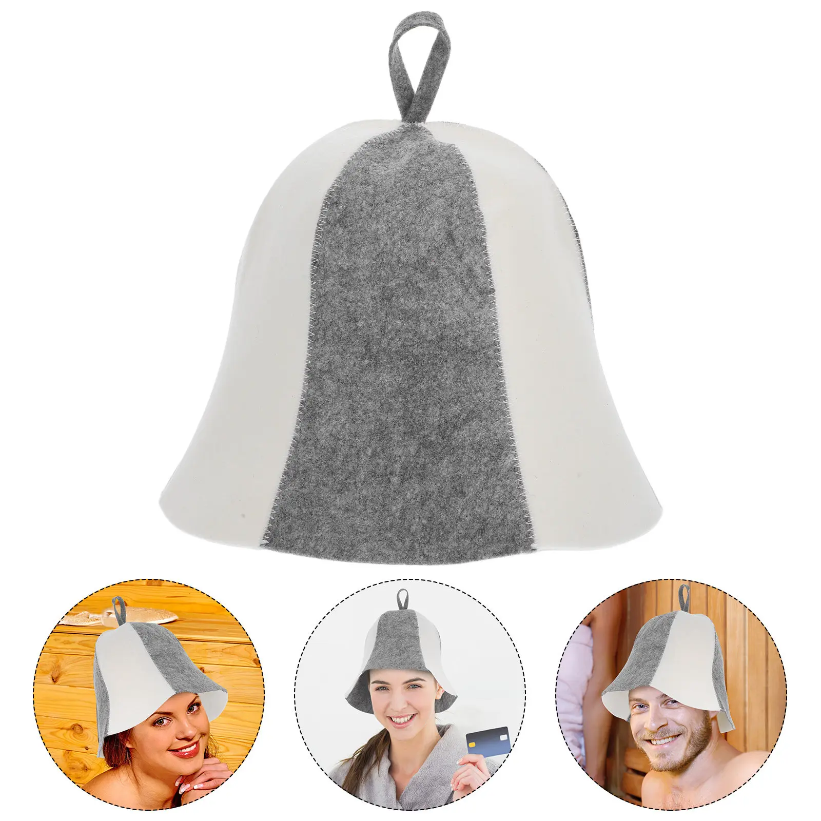 2Pcs Comfortable Felt Sauna Hat High Absorption Bath Cap for Sauna Steaming Bath Heat Shield Eye Protection Home Spa Supply
