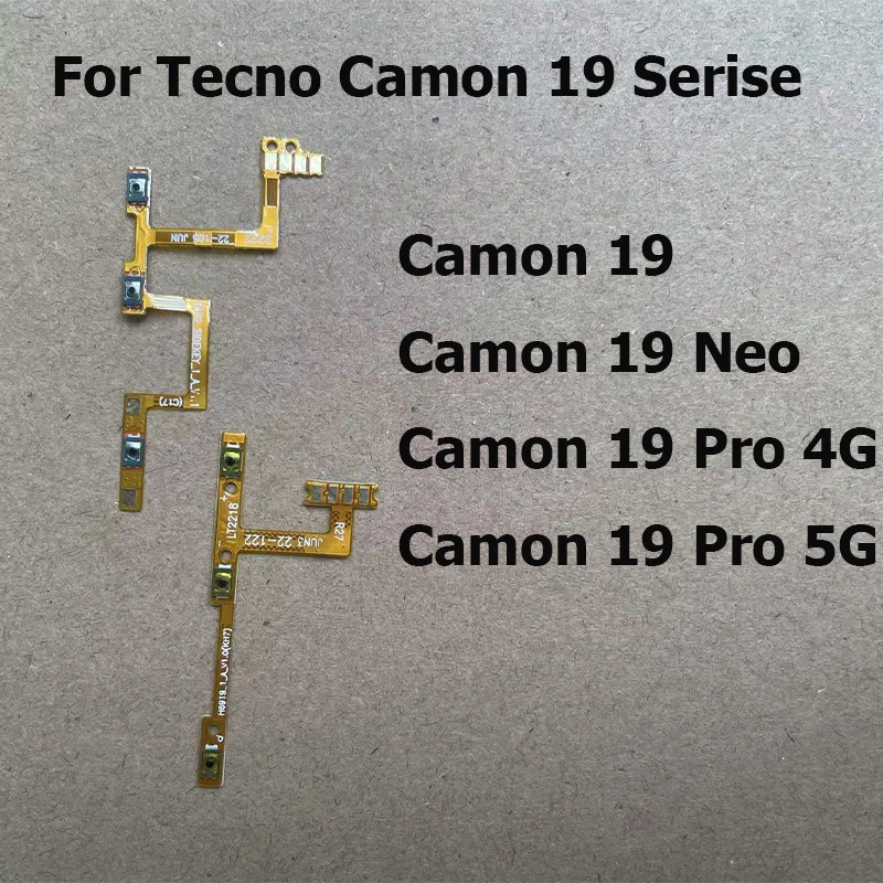 For Tecno Camon 19 Neo Pro 4G 5G Side Button Switch Volume Key Power On Off Flex Cable Parts