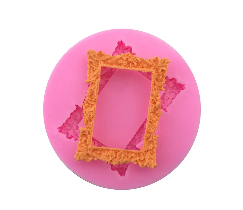 Pattern Photo Frame Liquid Silicone Mold, Fondant Cake Mold, Baking E180