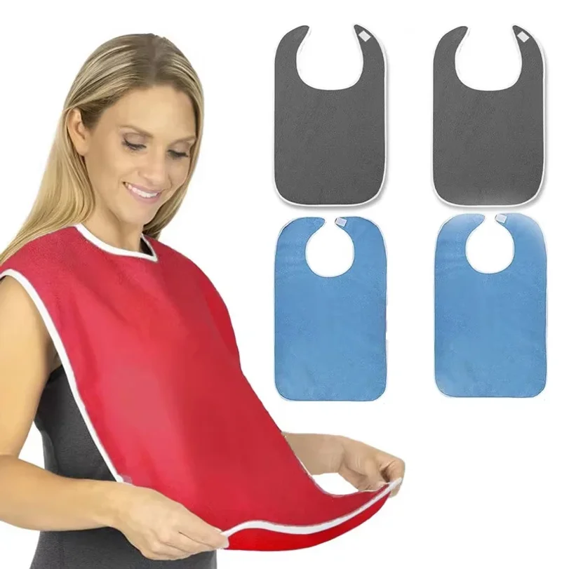 1Pc Waterproof Adult Bib Apron Stain Resistant Mess Feeding Bib for Seniors Adults Men Women Home Kitchen Use