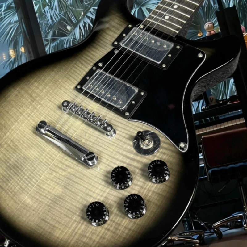 

Подарочная рождественская черная электрогитара LPAUL, корпус из красного дерева, накладка из палисандра, бесплатная доставка, профессиональные гитаристы