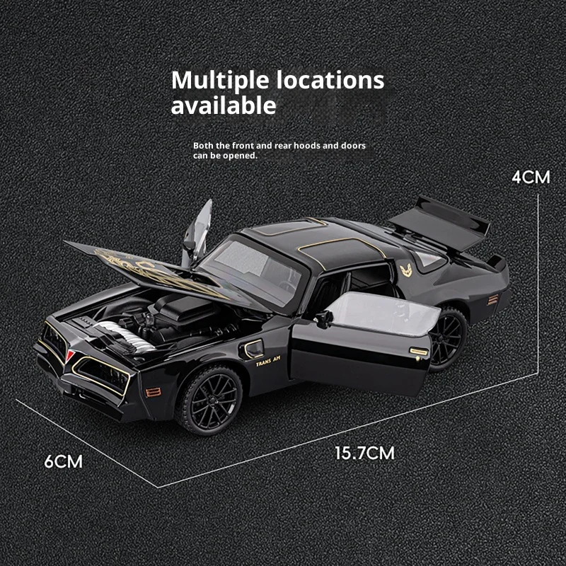 Simulation 1:32 Firebird Alloy Car Model with Pull-Back Sound and Light Birthday Gift for Kids Boy Collection Miniature Voiture