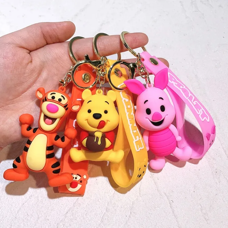 

Creative dessert bear doll school bag pendant key chain cute bag pendant keychain cartoon couple silicone doll car key ring