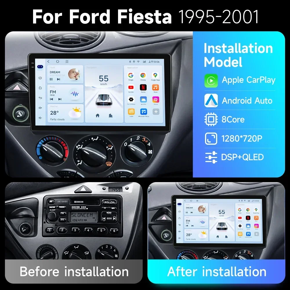 Android For Ford Fiesta 1995-2001 Focus MK1 1998-2004 Auto Car Radio Carplay Multimedia Autoradio Player GPS Autoradio Tools