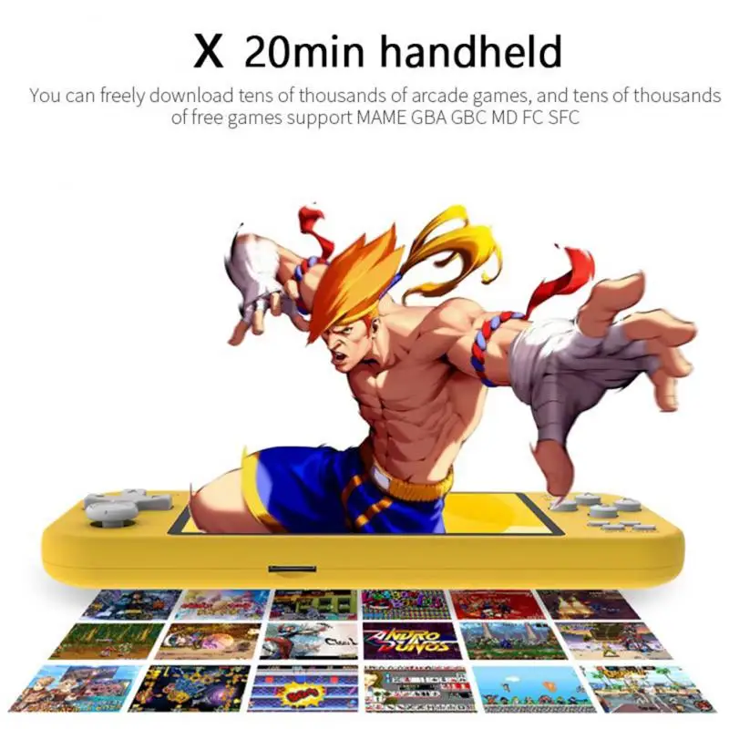 4.3 Inch Handheld Portable Game Console X20 Mini Retro Video Game Built-in 1200 Games Player For MAME/CPS/GBA/NES/GB/SEGA/GBC