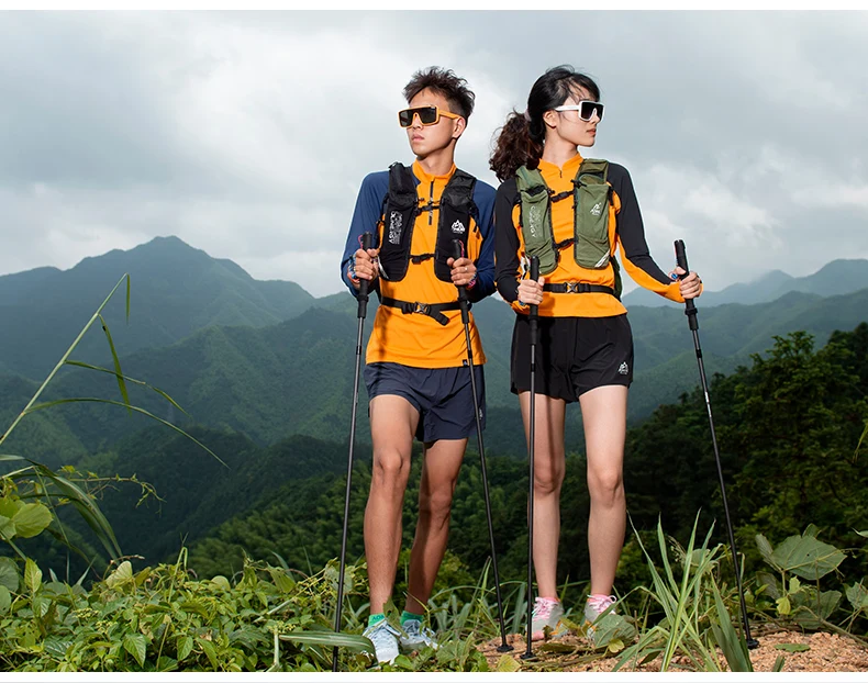 2pcs AONIJIE New Folding Outdoor Quick Lock Hiking Pole Walking Stick 105cm 115cm Trekking Pole For Height 155cm to 175cm