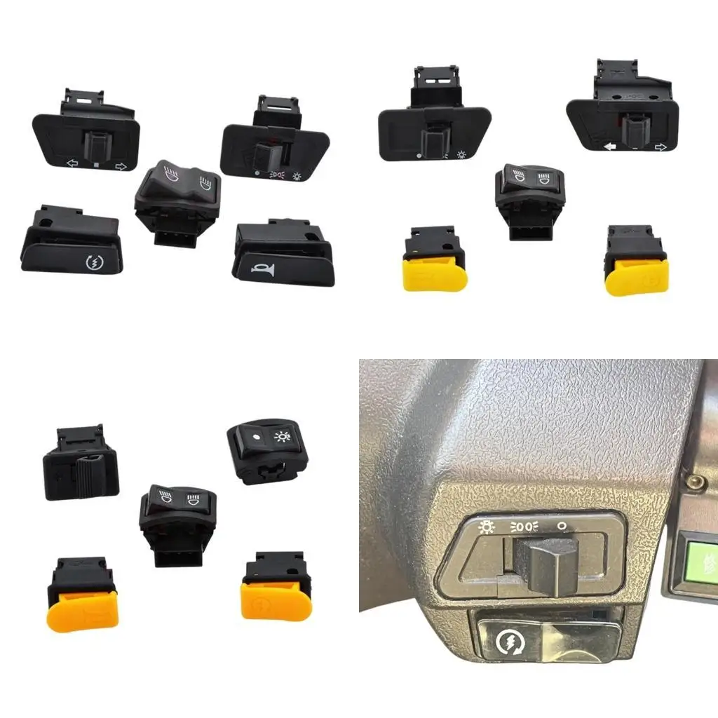 5Pcs Head Light Horn Dimmer Turn Starter Switches Button Motorcycle Accessories  