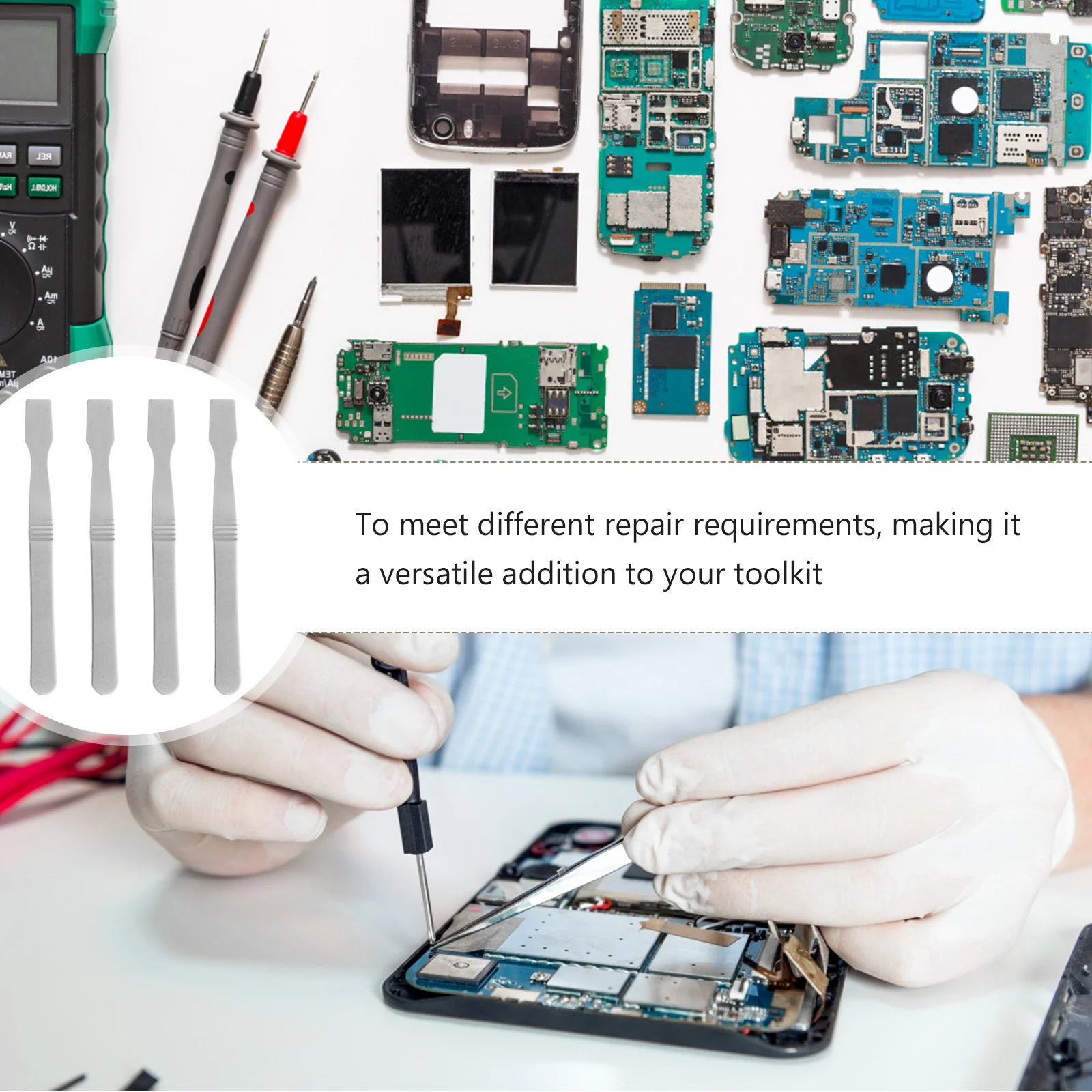 10 stks Rvs Pry Tools Dunne Rand Voor Printplaat Reparatie Duurzaam Spudger Set Telefoon Laptop Tablet Game Console