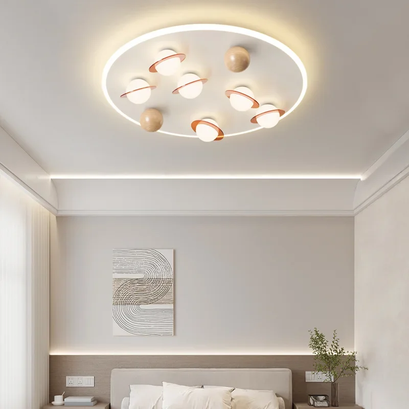 

Living Room Lamp Warm And Simple Modern Ceiling Lamp Creative Planet Master Bedroom Chandeliers Fashion Light Luxury LED Lamps