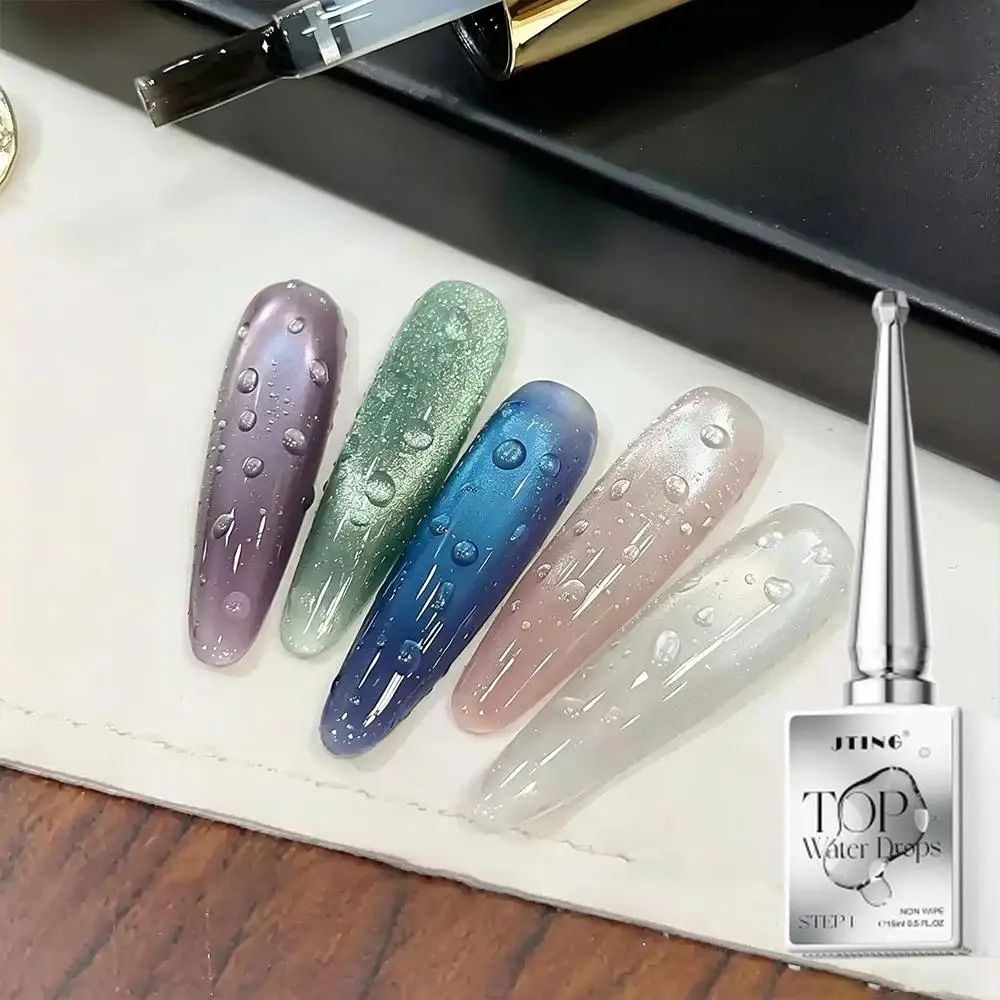 1/2Pc New Summer Waterdrop Nail Top Coat Gel Clear Water Droplet Bubbling Gel Nail Polish DIY Dew Drops Effect Manicure Varnish