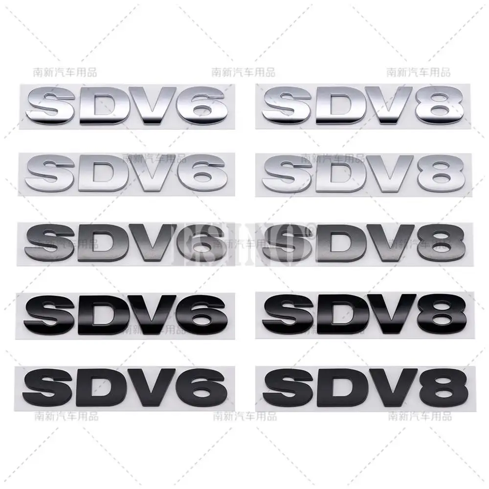 Car Styling SDV6 SDV8 3D ABS Badge Body Adhesive Emblem Sticker Decal  for Land Rover Ranger Rover Defender Velar Evoque