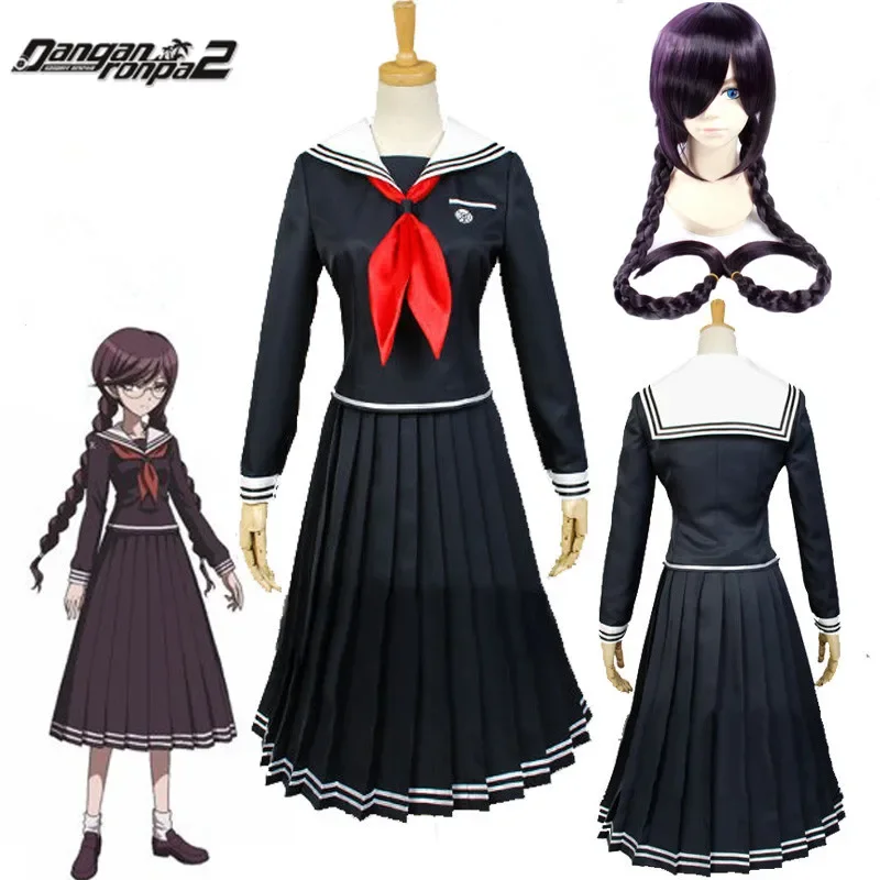 

Anime Danganronpa Dangan-Ronpa 2 Toko Fukawa Cosplay Costume School Uniform Halloween Party costumes Dangan-Ronpa Cosplay Wig