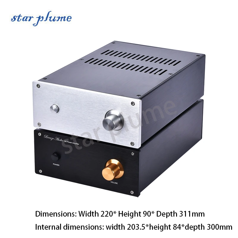 

(220*90*311mm) All Aluminum Power Amplifier Case HIFI Fever LM3886/TDA7293/7294/1969 Desktop Amplifier Chassis Shell DIY Box