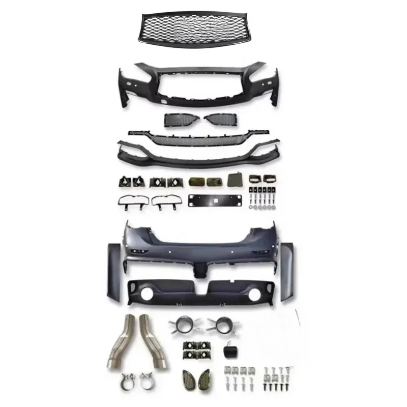 Body Kit Q50 Q50L 2014-2018 Modified EAU Style Surround Front Rear Bumper Assemb Grille