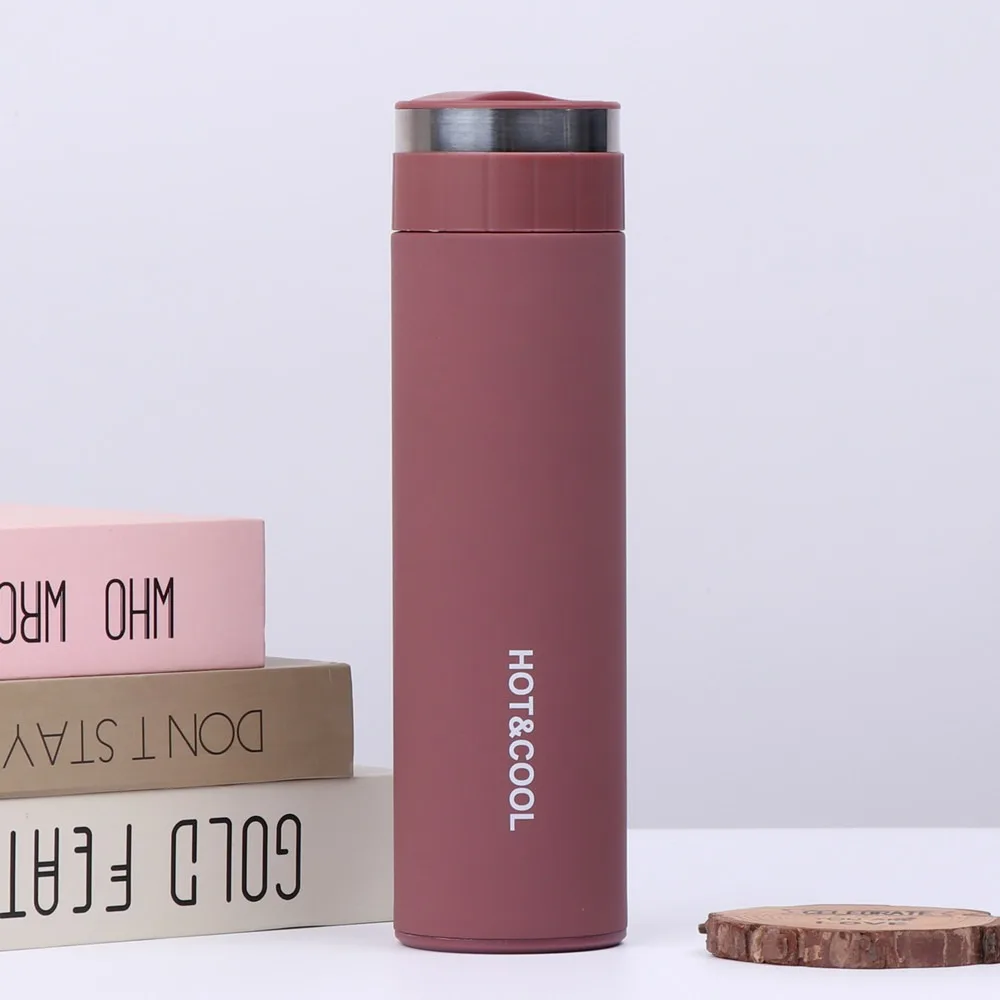

Creative Stainless Steel Thermos Bottle Large Capacity with Filter Vacuum Flasks Portable Simple Insulated Cup Business