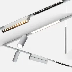 New White Tuya Smart LED Track Light Embedded Masterless Lighting lamp Living Room Light Voice Control Magnetic Track Light