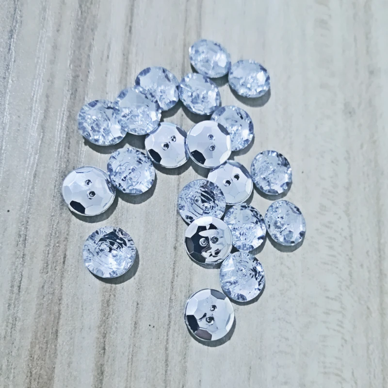 50PCs Acrylic Sewing Buttons Scrapbooking Round 2 Holes Costura Botones Decorate bottoni botoes 11mm B211212