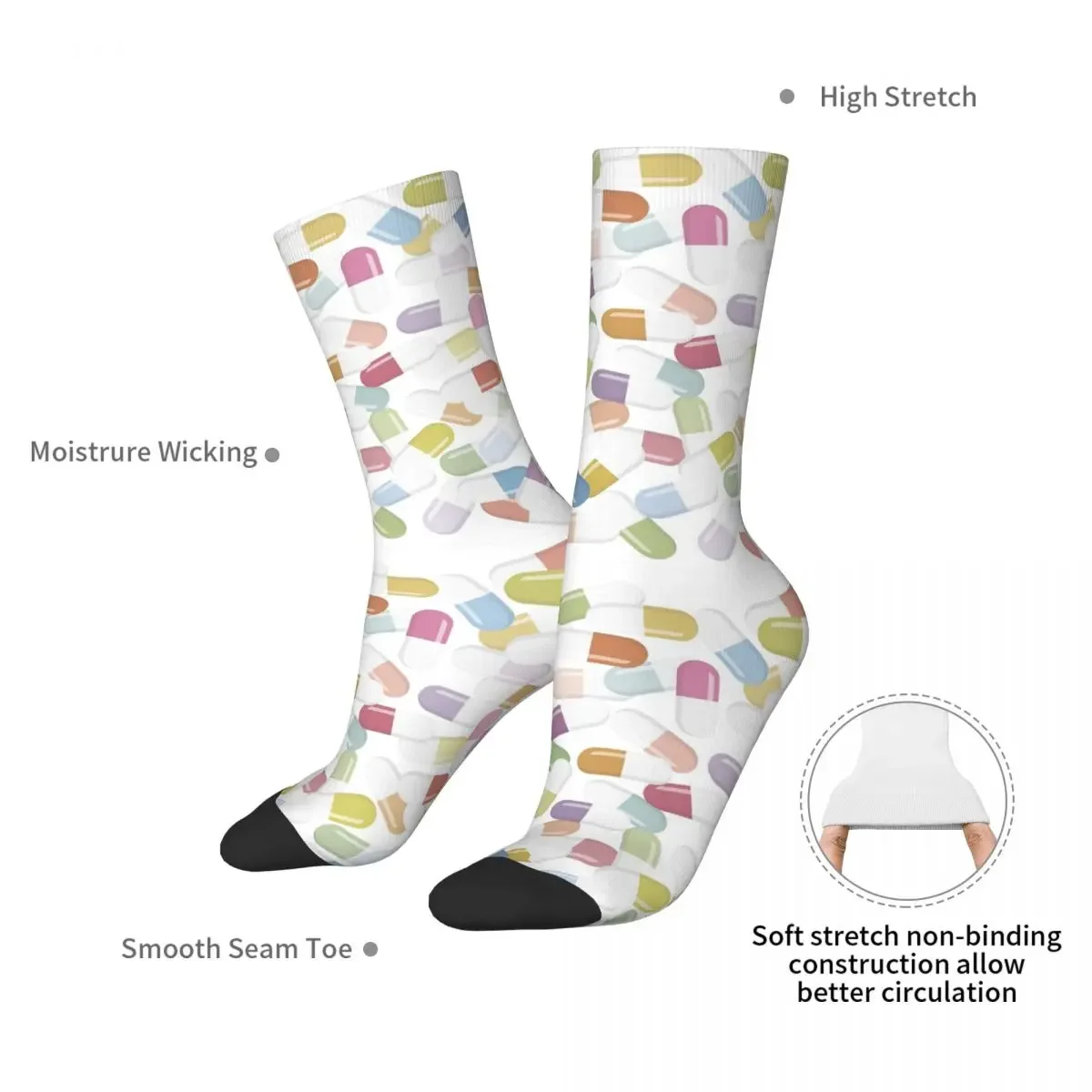 Who Dropped The Pills Socks Harajuku High Quality Stockings All Season Long Socks Accessories for Unisex Gifts