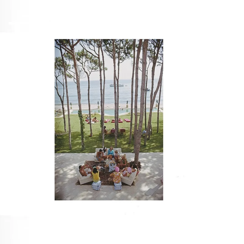 Slim Aarons - Party in Marbella, Print Art Canvas Poster, For Living Room Decor, Home Wall Picture