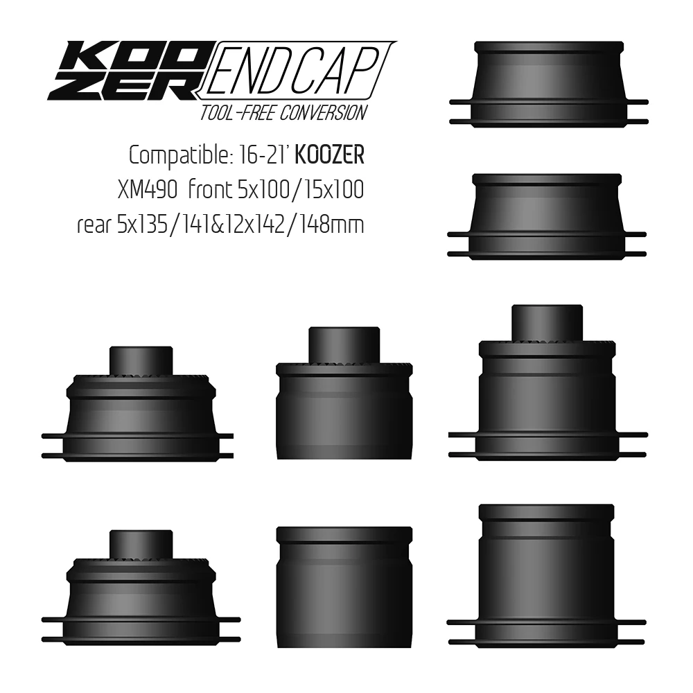 16-21' Koozer Hub Endcap for 420 XM490 MF480 BM440 Repair Parts 5x100 5x135/141 QR 15x100 12x142/148 THRU Converter Kit Adapter