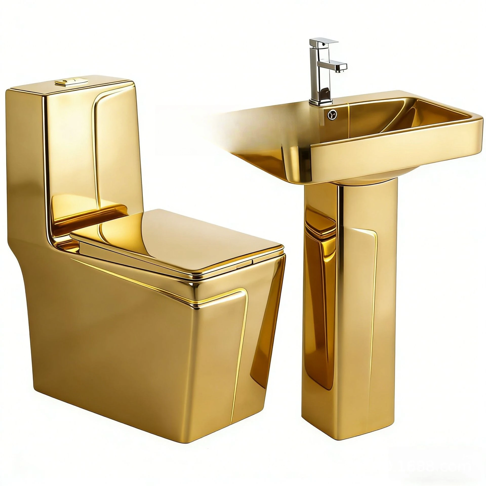 Toilet wooden frame Gold toilet Electroplated ceramic Super vortex joint High temperature firing