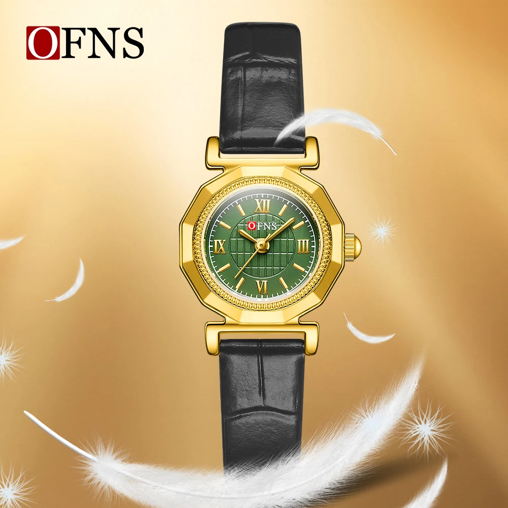 OFNS Top Brand New 1555 Luxury Women's Quartz Watch Waterproof Fashion Retro Roman Style Gorgeous Women's Watch