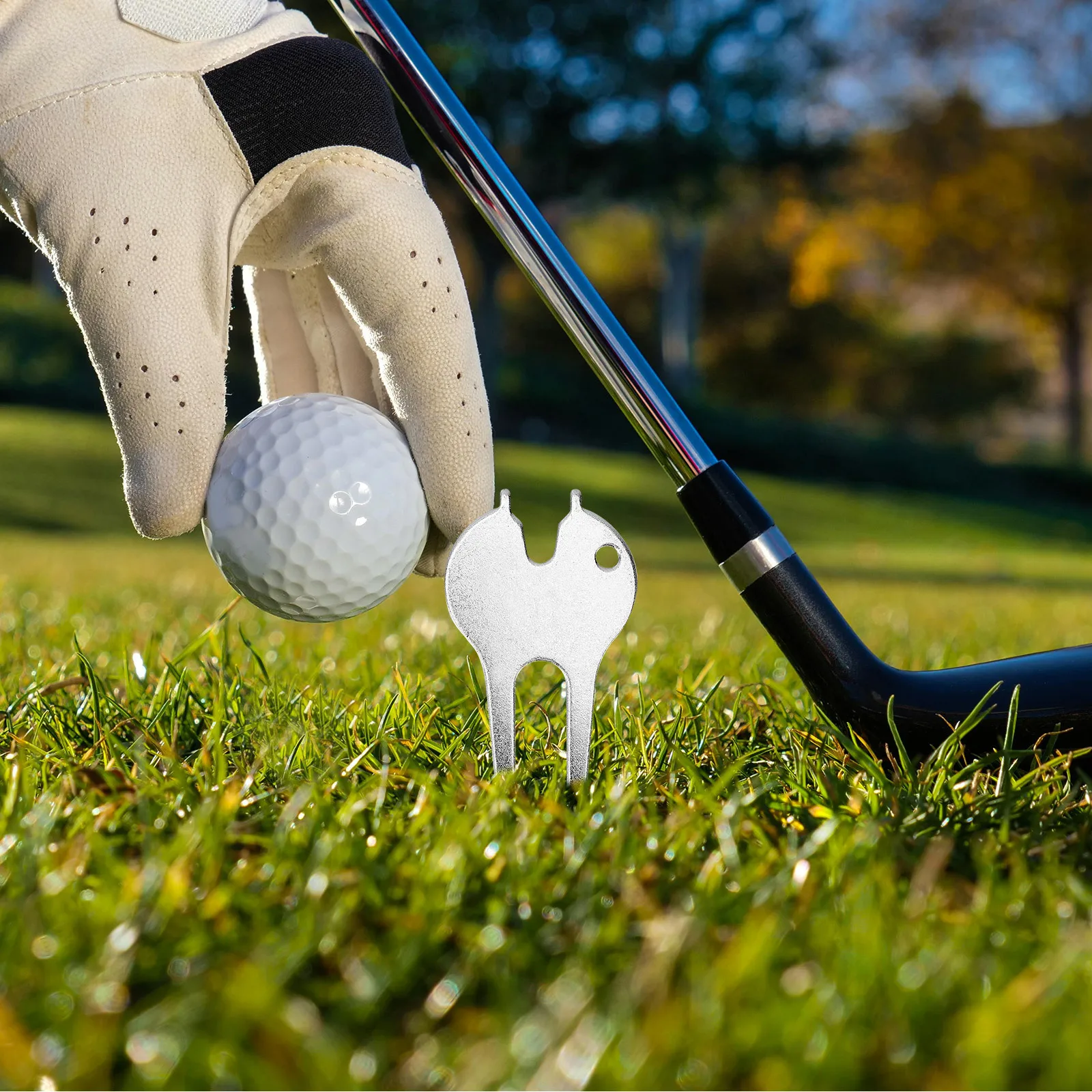 

5pcs Golf Divot Fork Metal Portable Golf Tool For Turf Repair Outdoor Golfing Accessories Durable Lightweight Design