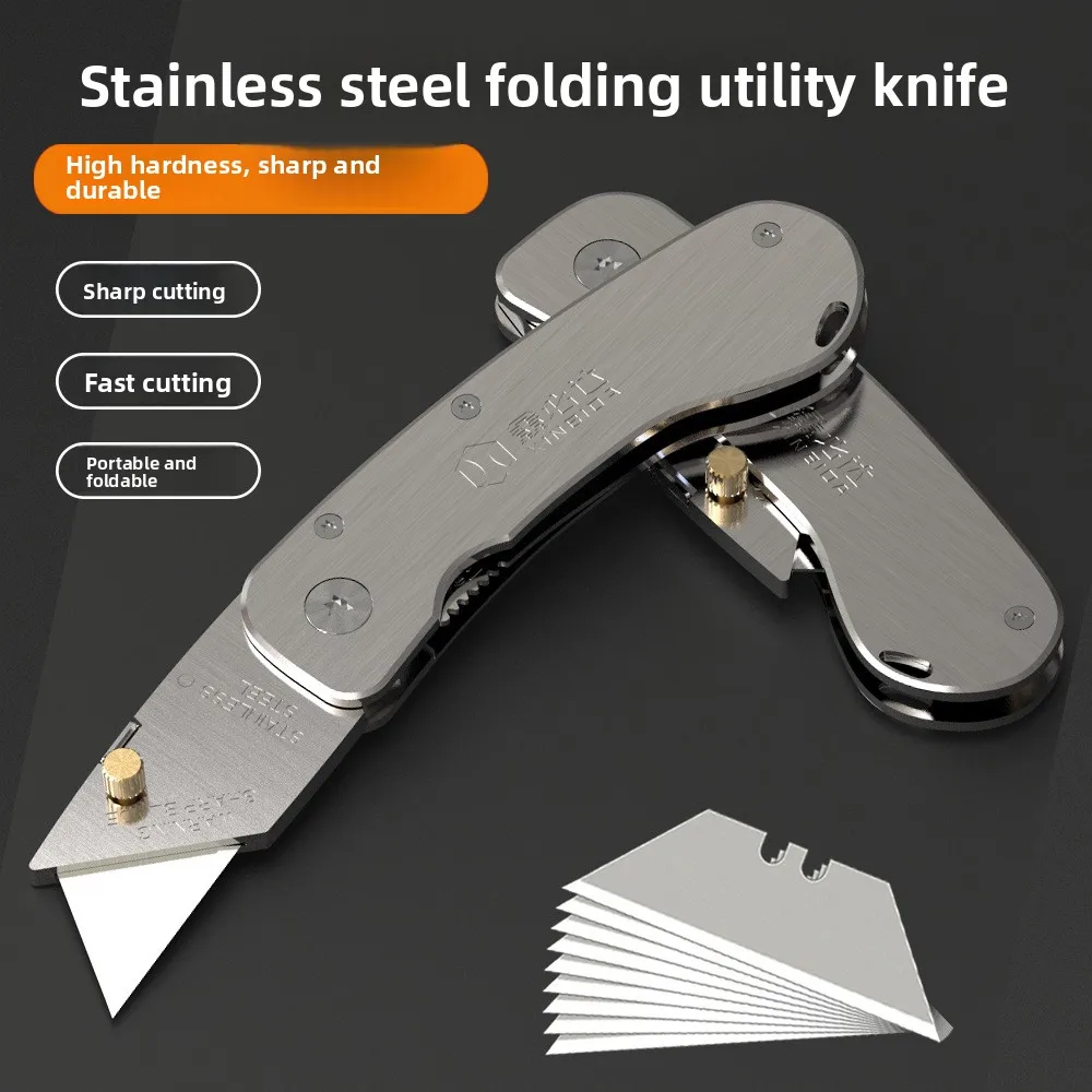 

Универсальный нож для электрика, выдвижной, острый, сверхмощный складной нож, лезвие с алюминиевой пластиковой ручкой и замком, портативный набор