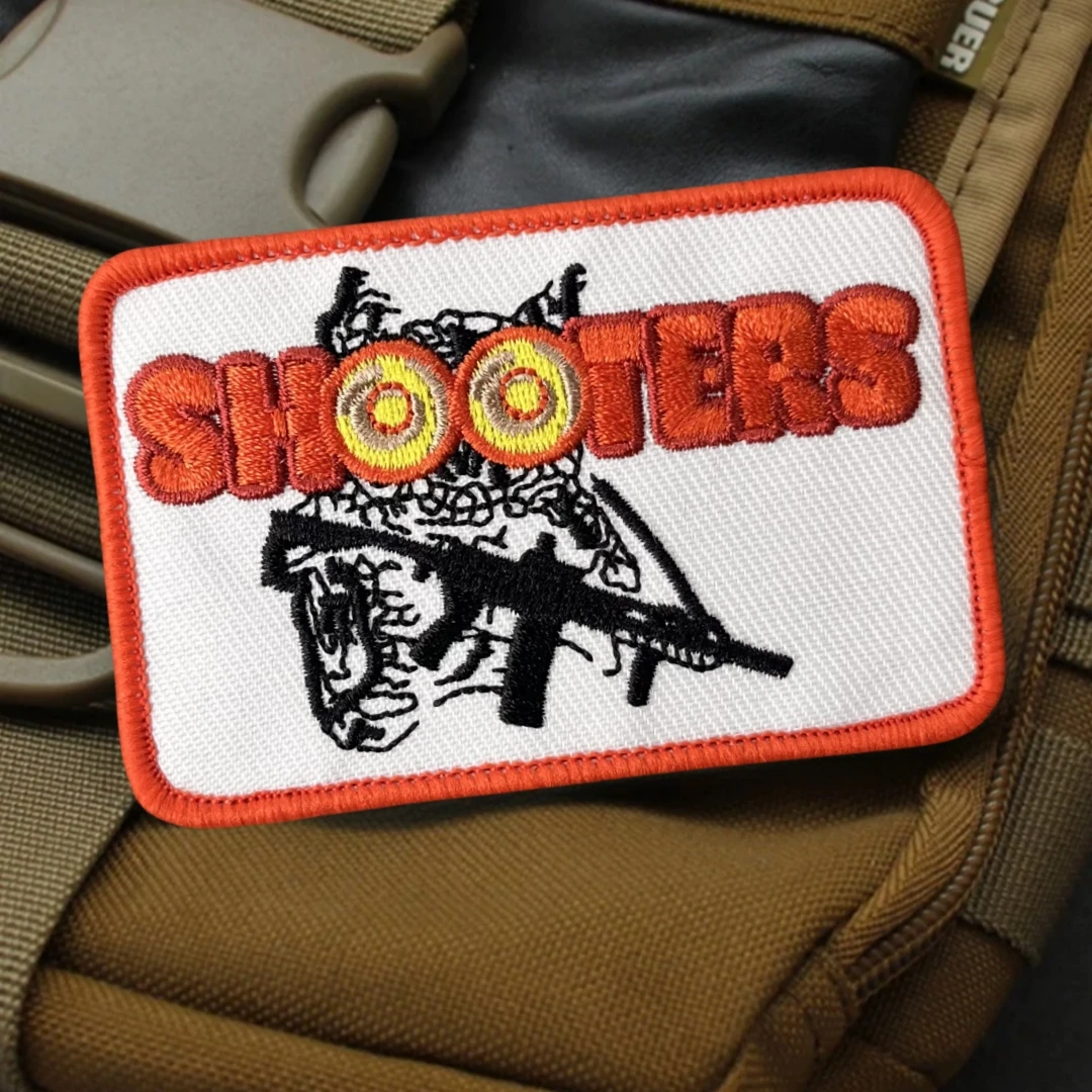 Owl Shooters Patch Tactical Morale Badge NRA Gun Enthusiast Emblem Backpack Sticker Embroidered Hook Loop Patches for Clothing