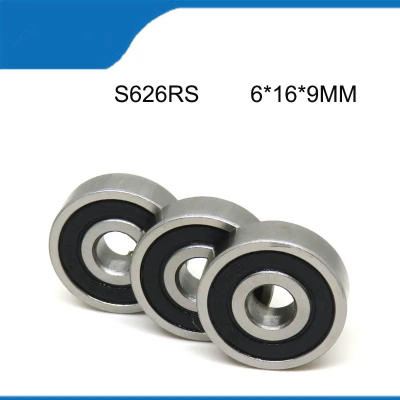 

5/10PCS S626-2RS (6*16*9MM) Sell Hot High Quality Stainless S626RS Steel Rubber Sealed Deep Groove Ball Bearing Shaft (ABEC-5)