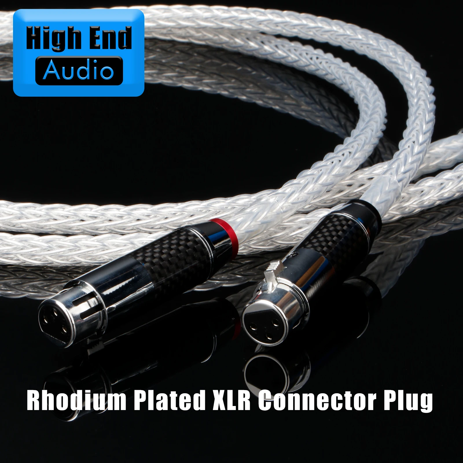 Preffair 16 strands OCC Silver-Plated HIFI RCA to XLR Audio Cable Male To Female/Male Carbon Fiber Plug Cable for Amplifier