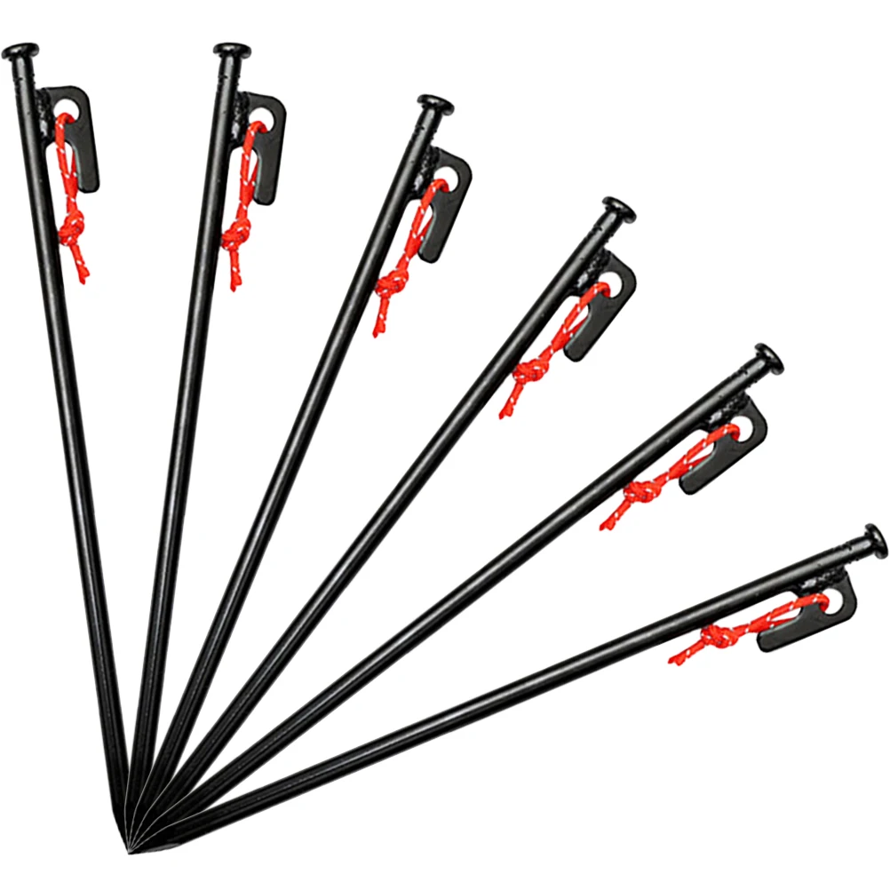 

6pcs Tent Ground Anchors Pegs Metal Stakes Heavy Duty Tarp Polyester Outdoor Camping Hiking Windproof Lightweight Strong Durable