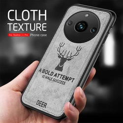 For Realme 11 Pro Plus 5G case 3d deer pattern cloth fabric cover For Realmi 11Pro Realme11 Pro + silicon frame shockproof coque