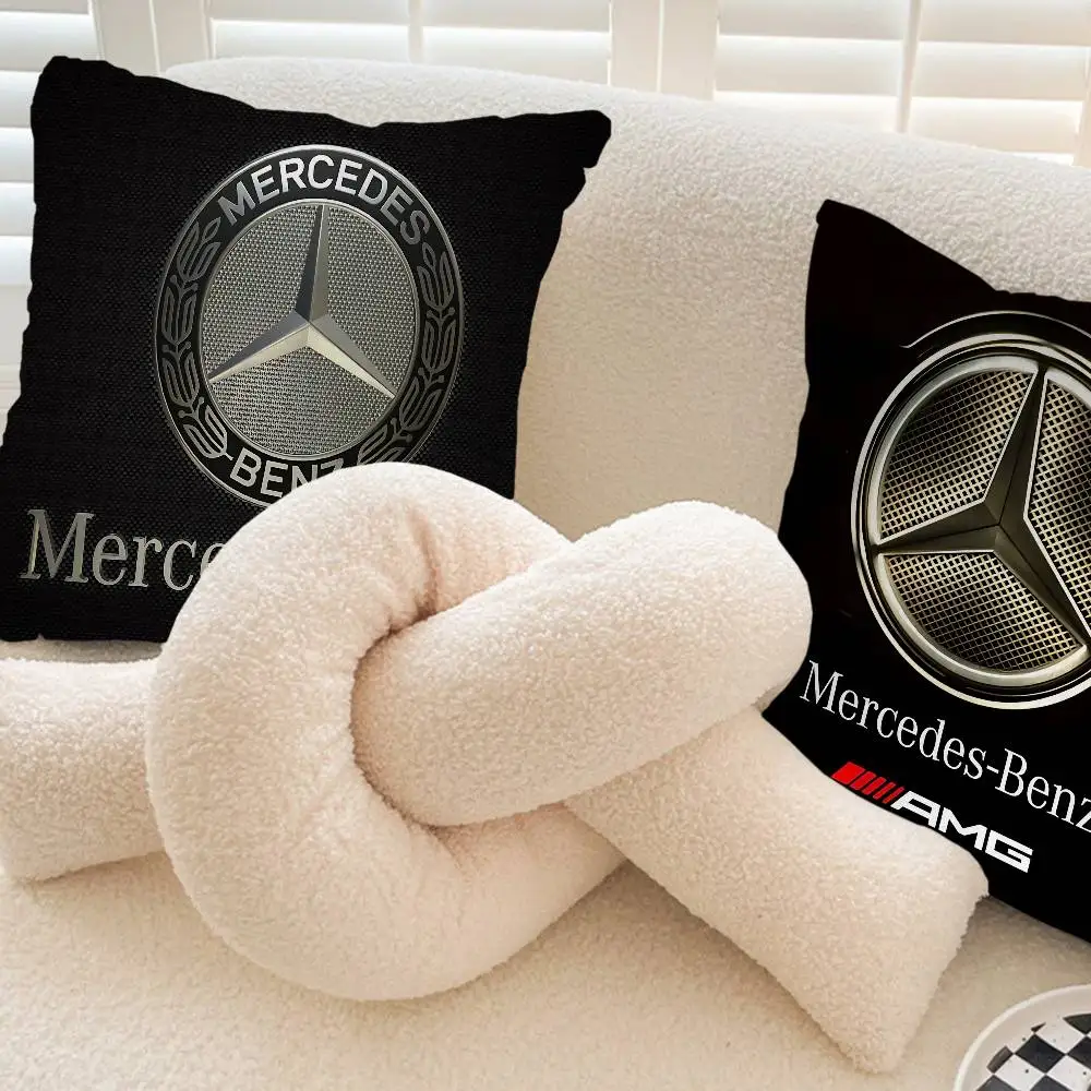 Car M-Mercedes-Ben-z-Back Maple Design Cushion Cover Happy Autumn Harvest decor Holiday Decorati Pillow Cover
