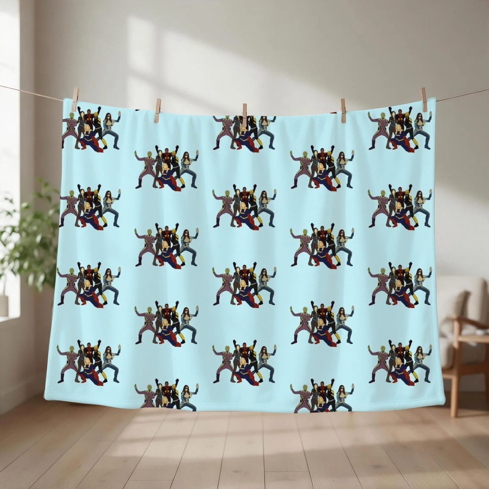 Superfriends final season Throw Blanket couch cozy soft plush fuzzy picnic outdoor blanket