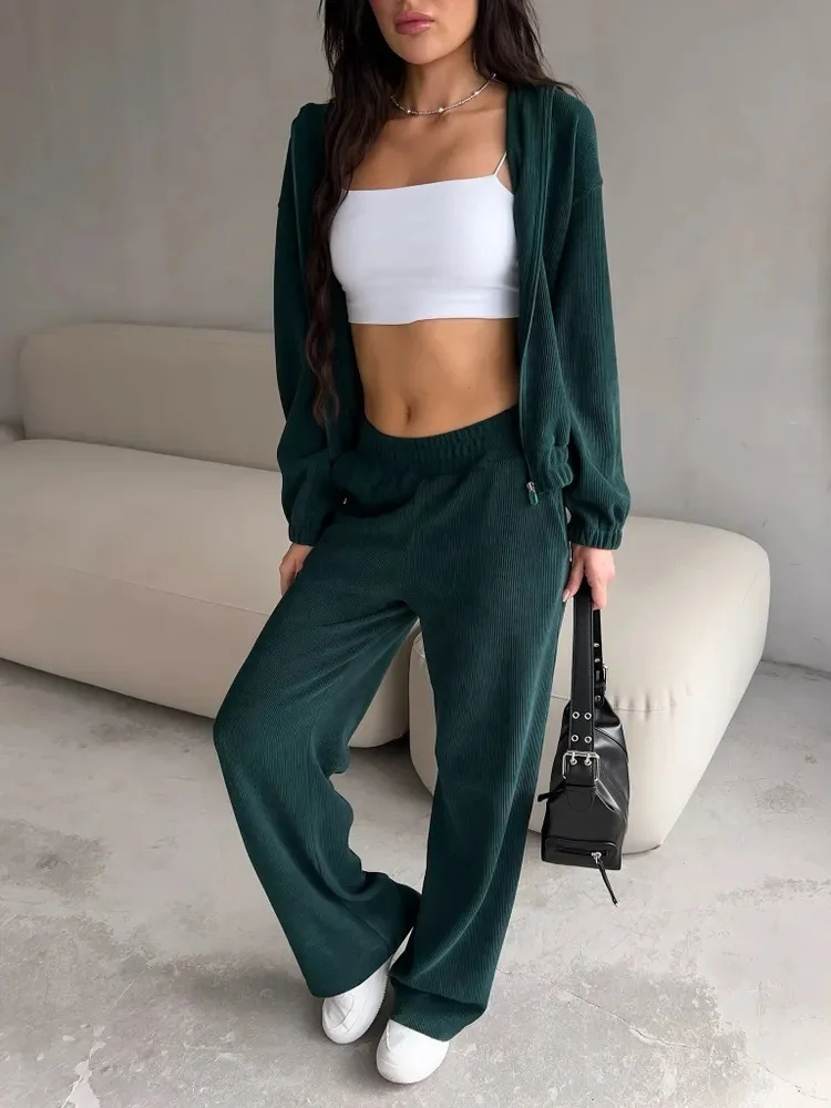 Jogger Sweatshirts Two Piece Sets Women Pant Set Tracksuit Y2k Streetwear Pants Matching Sets Autumn Winter Sports Elastic Waist