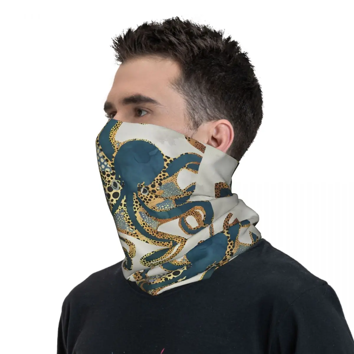 Meeres bewohner Quallen Tintenfisch Wal Schal Halstuch Hals Gesichts maske Polyester